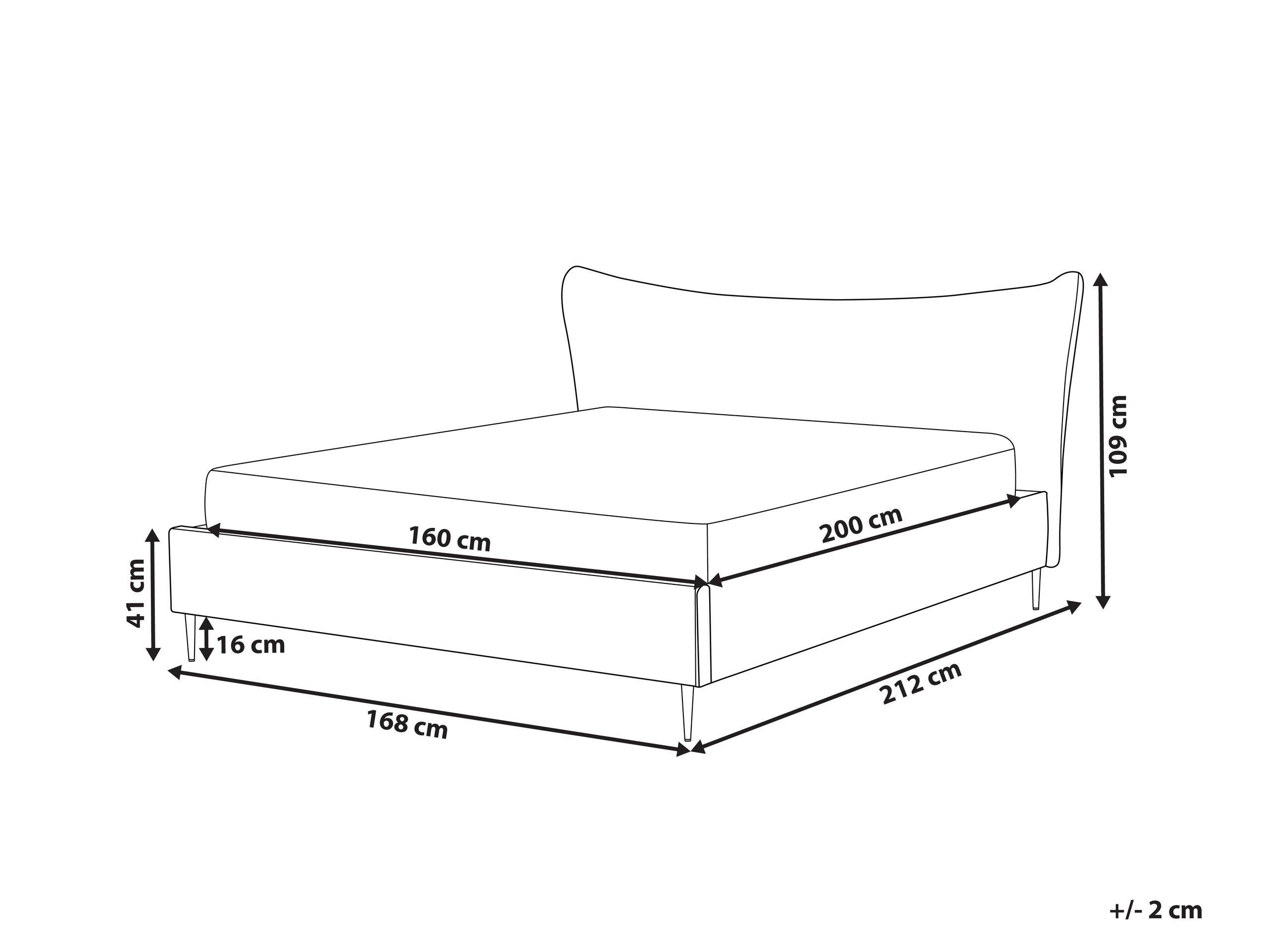 Beliani Letto con rete a doghe en Velluto Moderno CHALEIX  