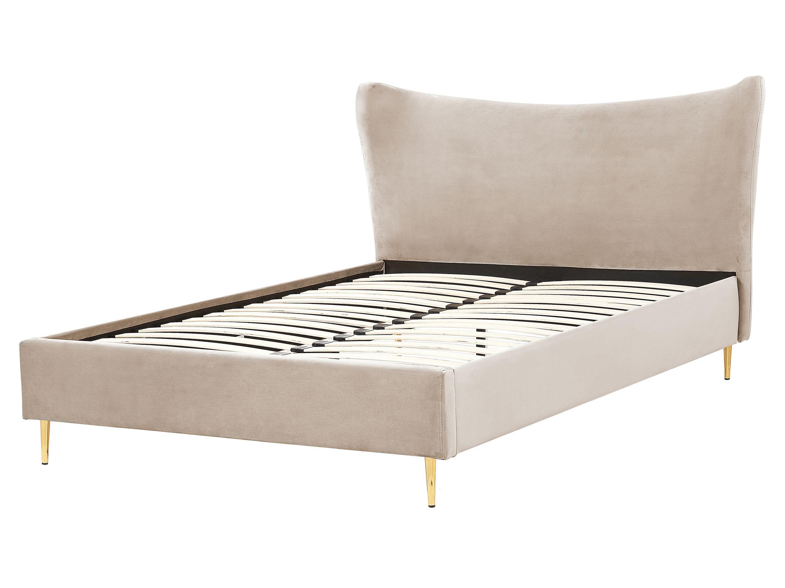 Beliani Bett mit Lattenrost aus Samtstoff Modern CHALEIX  