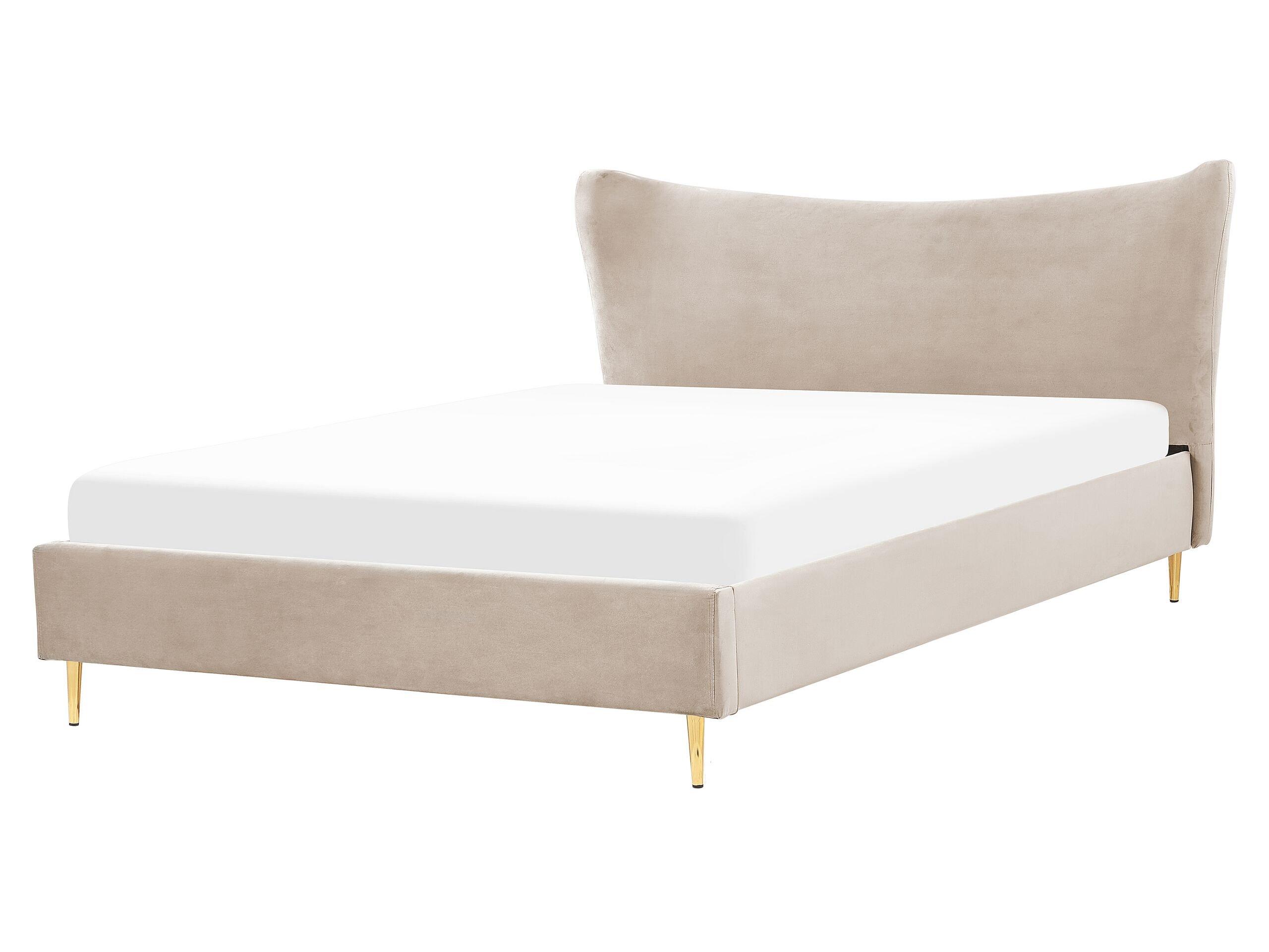 Beliani Bett mit Lattenrost aus Samtstoff Modern CHALEIX  