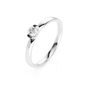 Solitär-Ring 585/14K Weissgold Diamant 0.25ct.