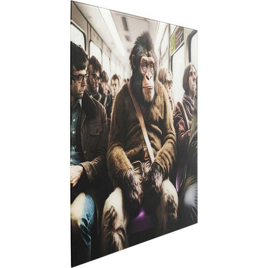 KARE Design Tableau en verre Commuter Monkey 60x60  