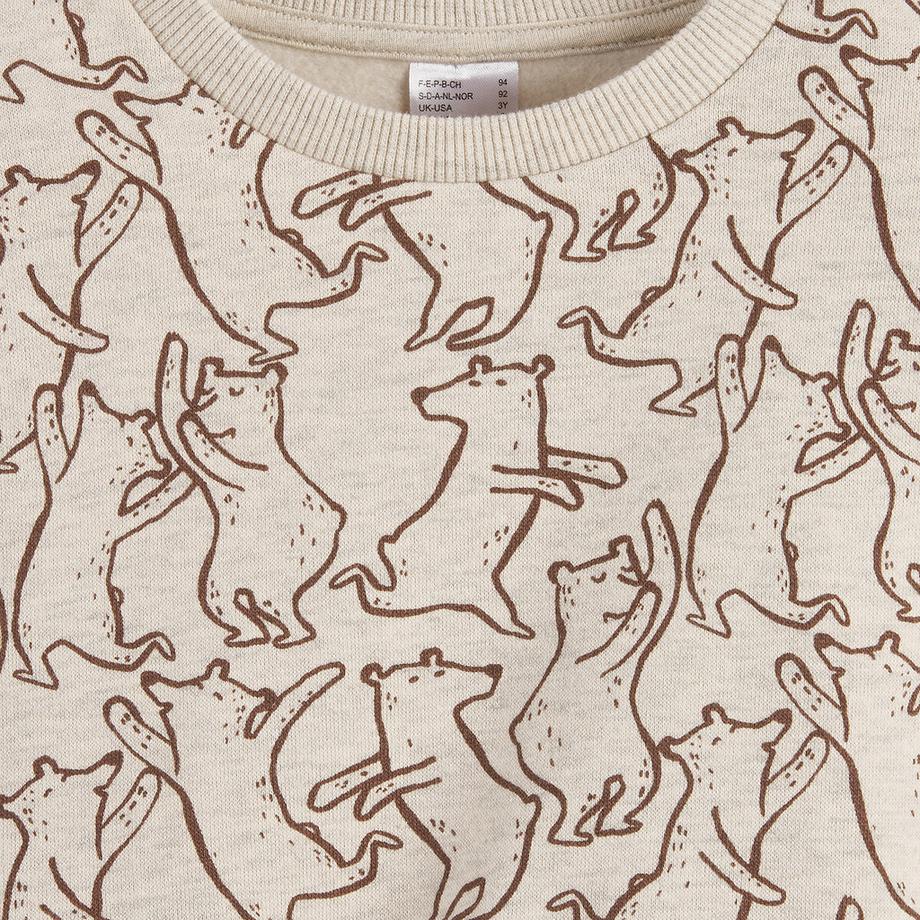 La Redoute Collections  Sweatshirt mit Rundhals und Teddy-Aufdruck 