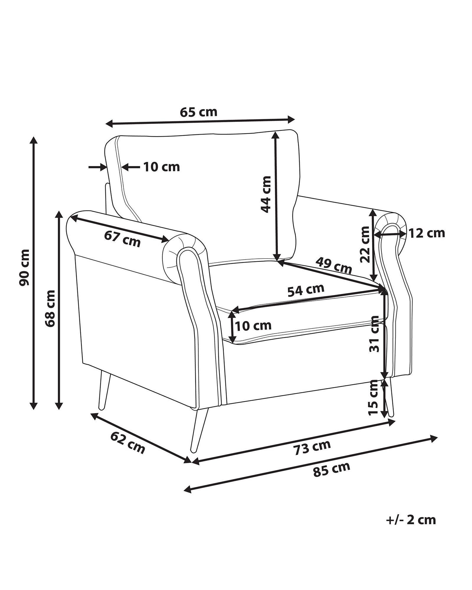 Beliani Fauteuil en Velours Rétro VIETAS  