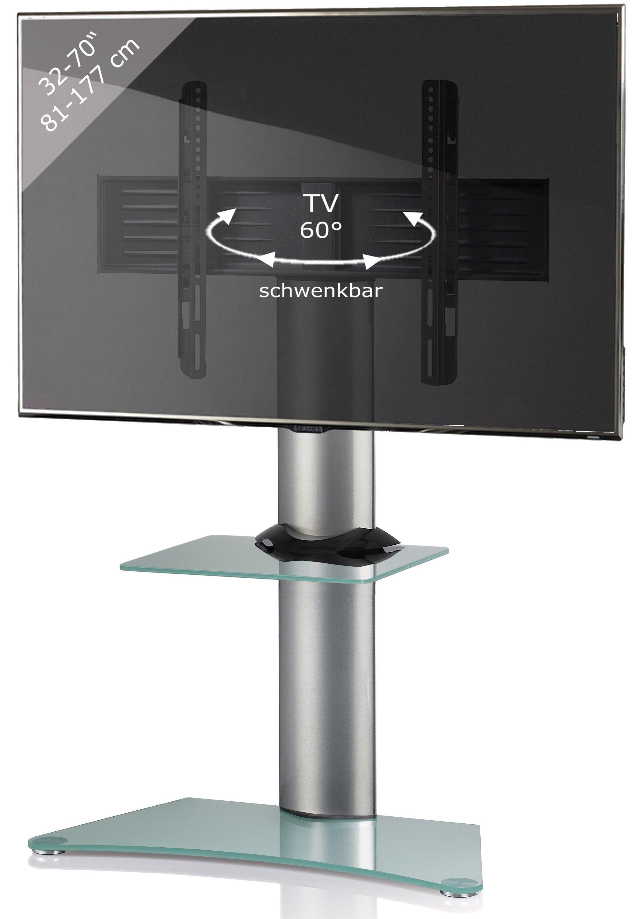 VCM Universal TV VESA Standfuß Ständer Fernseh Rack Alu Glas Zental Zwischenboden  