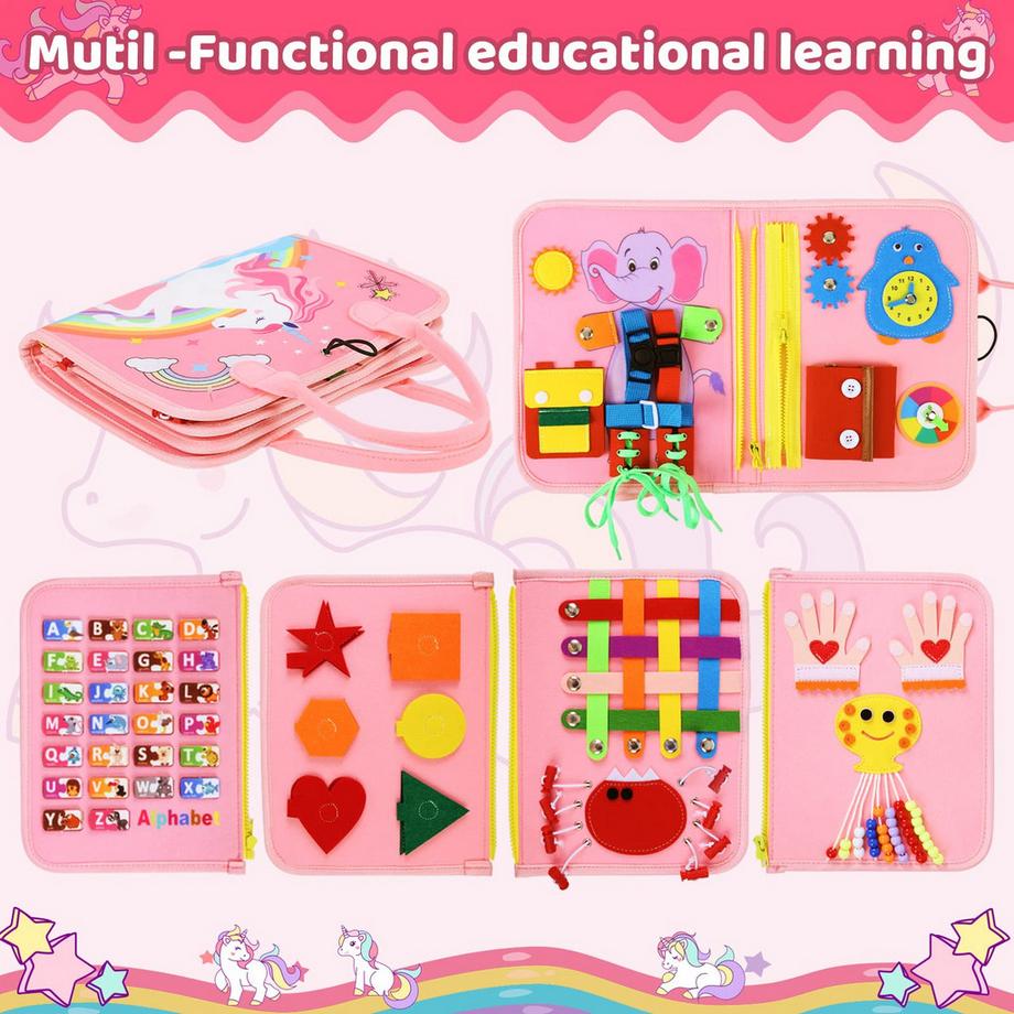 Activity-board  Busy Board Planche d'activité à 6 couches pour tout-petits, jouet de motricité, jouet d'apprentissage sensoriel pour bébé, planche de motricité pour avion de voiture de voyage 