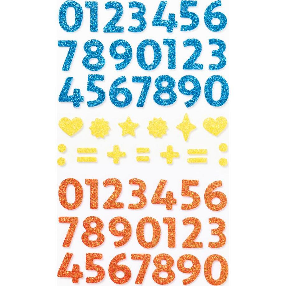 Folia Moosgummi Sticker Glitter Numbers 112 Stück  
