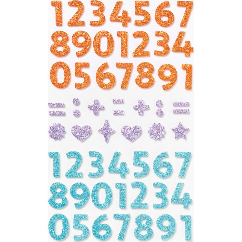 Moosgummi Sticker Glitter Numbers 112 Stück