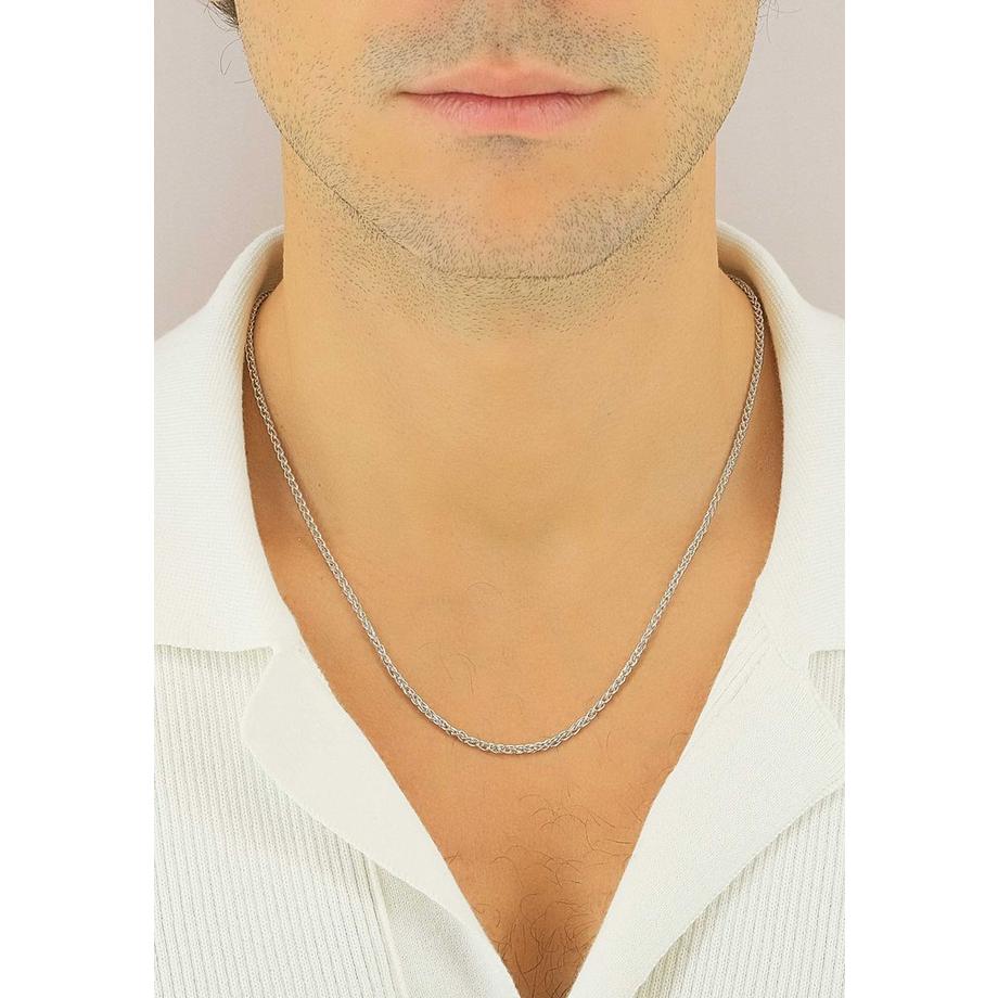 MUAU Schmuck  Collier Zopf Weissgold 750, 2.5mm, 55cm 