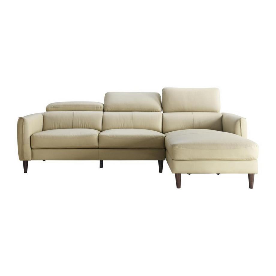 Vente-unique Divano in Pelle di bufalo Beige - Angolo a destra - SALVI  