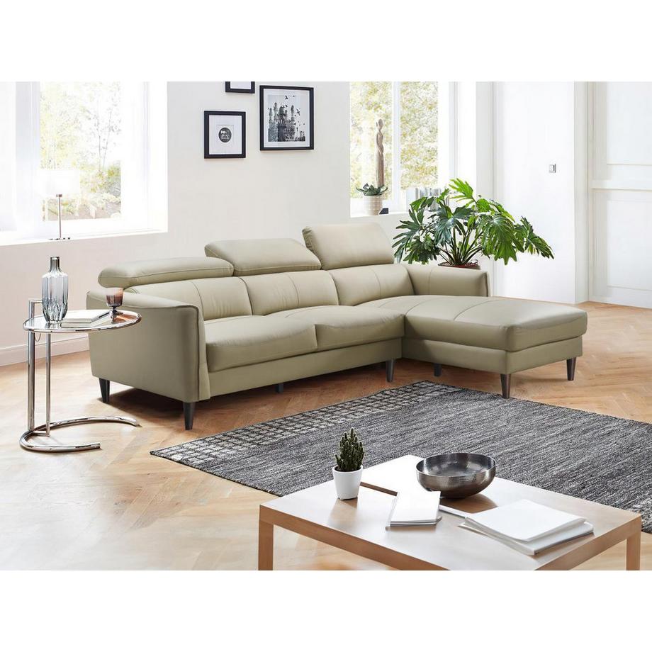 Vente-unique Divano in Pelle di bufalo Beige - Angolo a destra - SALVI  