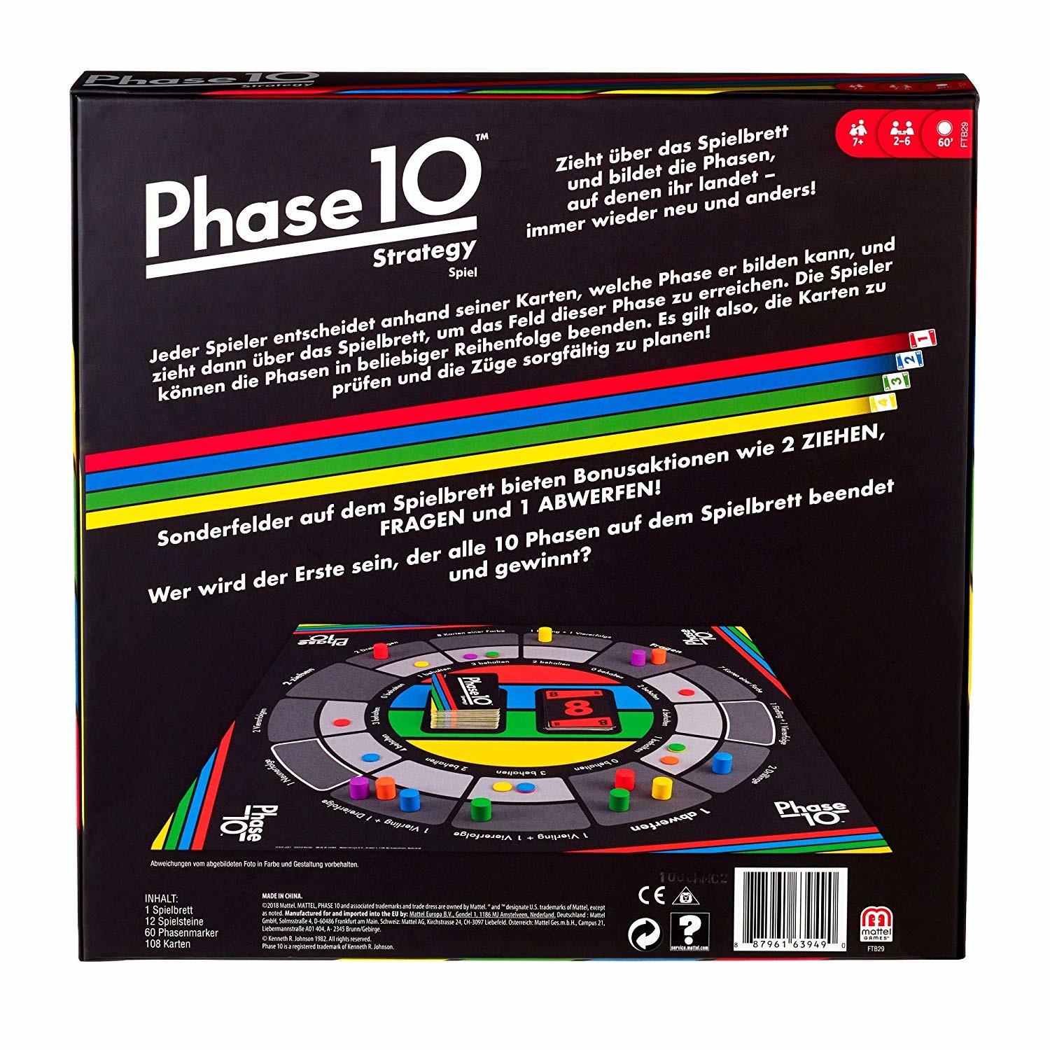 Mattel Games  Phase 10 Strategy Brettspiel 