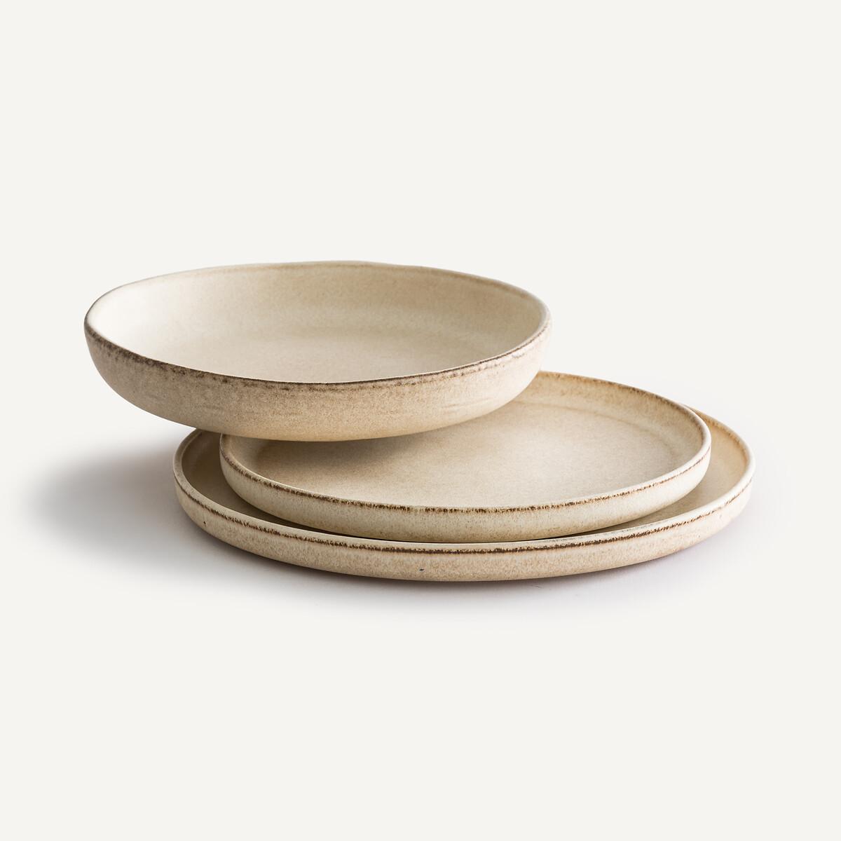 AM.PM Lot de 4 assiettes à dessert en grès  