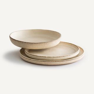 AM.PM Lot de 4 assiettes à dessert en grès  