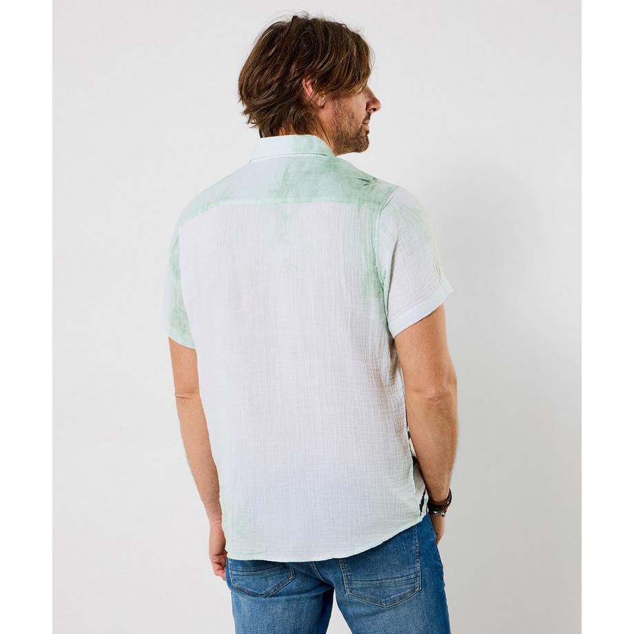 Joe Browns Kurzarmhemd aus Crinkle-Stoff mit Kranichmotiv  