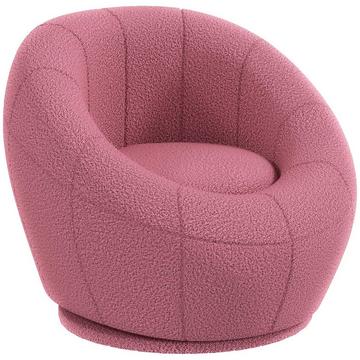 Fauteuil Rotatif Chaise Longue Chaise Simple Chaise En Peluche Charge Maximale 120 Kg Rose