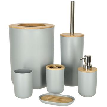 Set bagno 6 pz porta scopino grigio