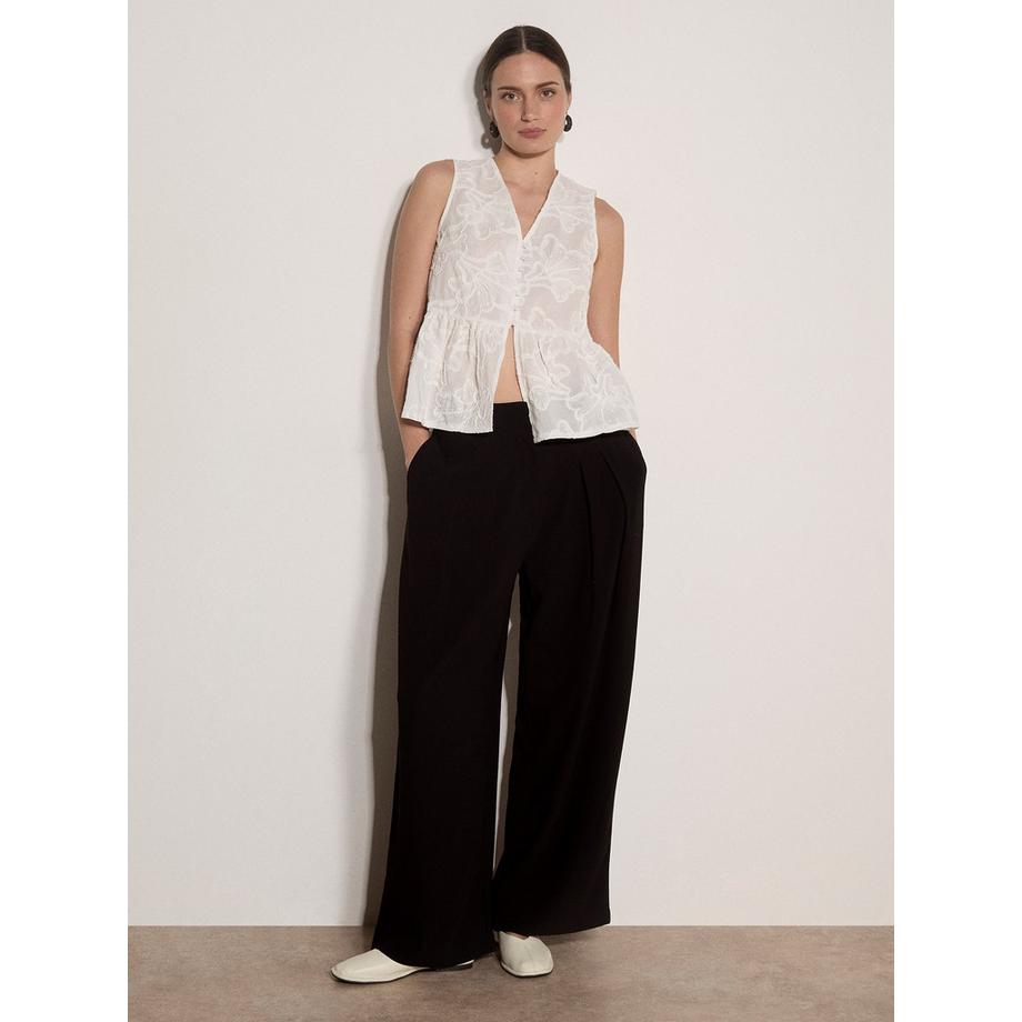 APRICOT Top peplum con ricamo floreale  