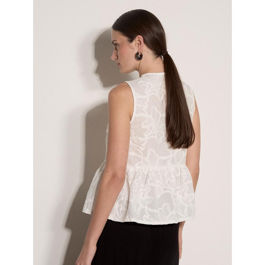 APRICOT Top peplum con ricamo floreale  