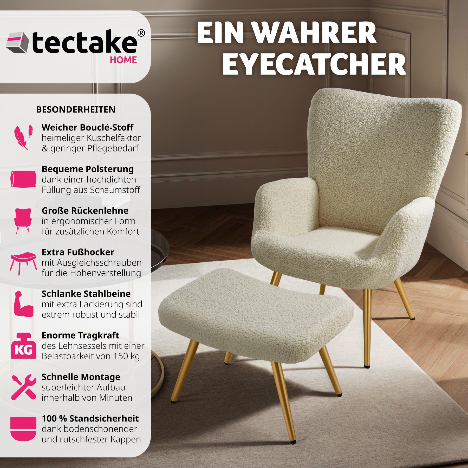 Tectake Sessel Hygge gepolstert, ergonomisch, Belastbarkeit 150 kg  