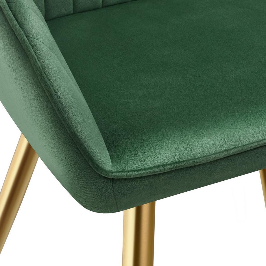 Tectake Esszimmerstuhl Marilyn gepolstert, in Samtoptik, gesteppt durchgehende Lehne  