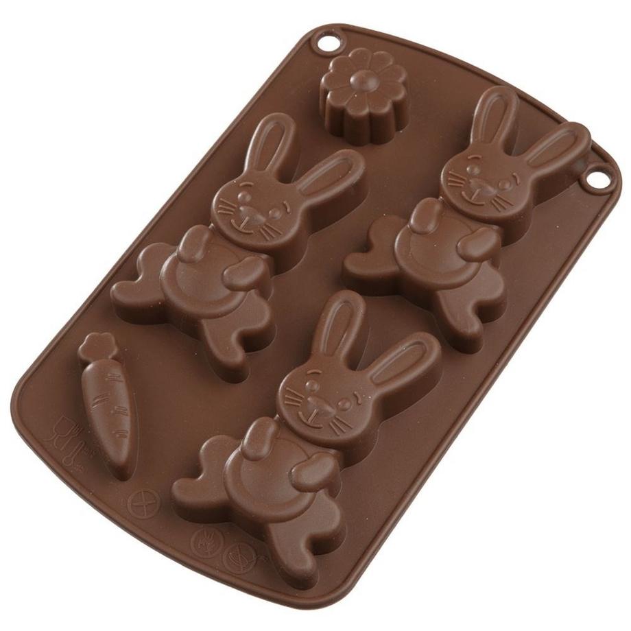 Orion  Moule en silicone pour biscuits lapin de Pâques - Créez facilement 5 douceurs de Pâques 