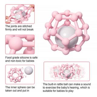 Activity-board  Jouet de dentition hochet pour bébé à saisir et à mâcher, dentition sensorielle en silicone souple 