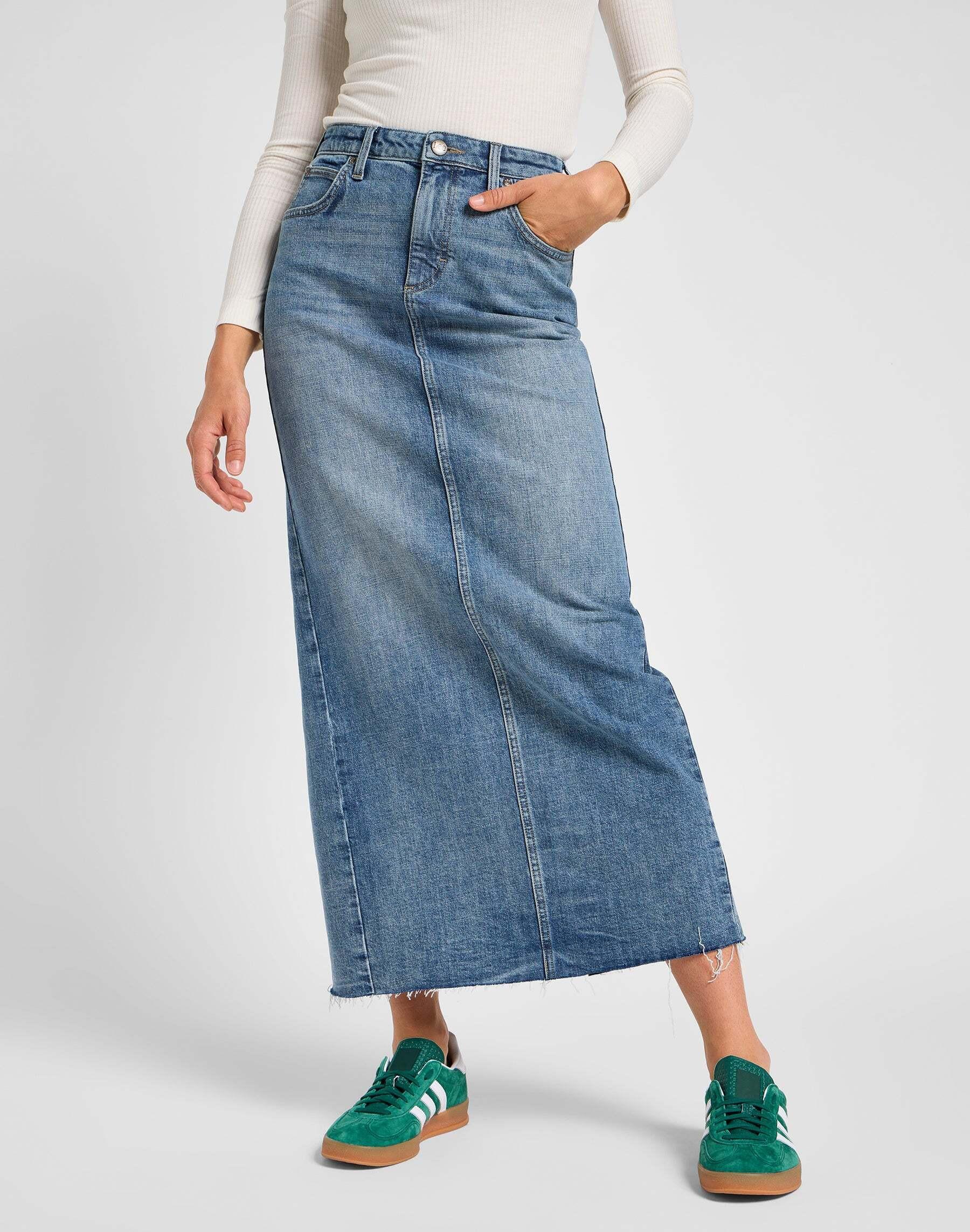 Lee  Jupe en jean Back Slit Maxi Skirt 