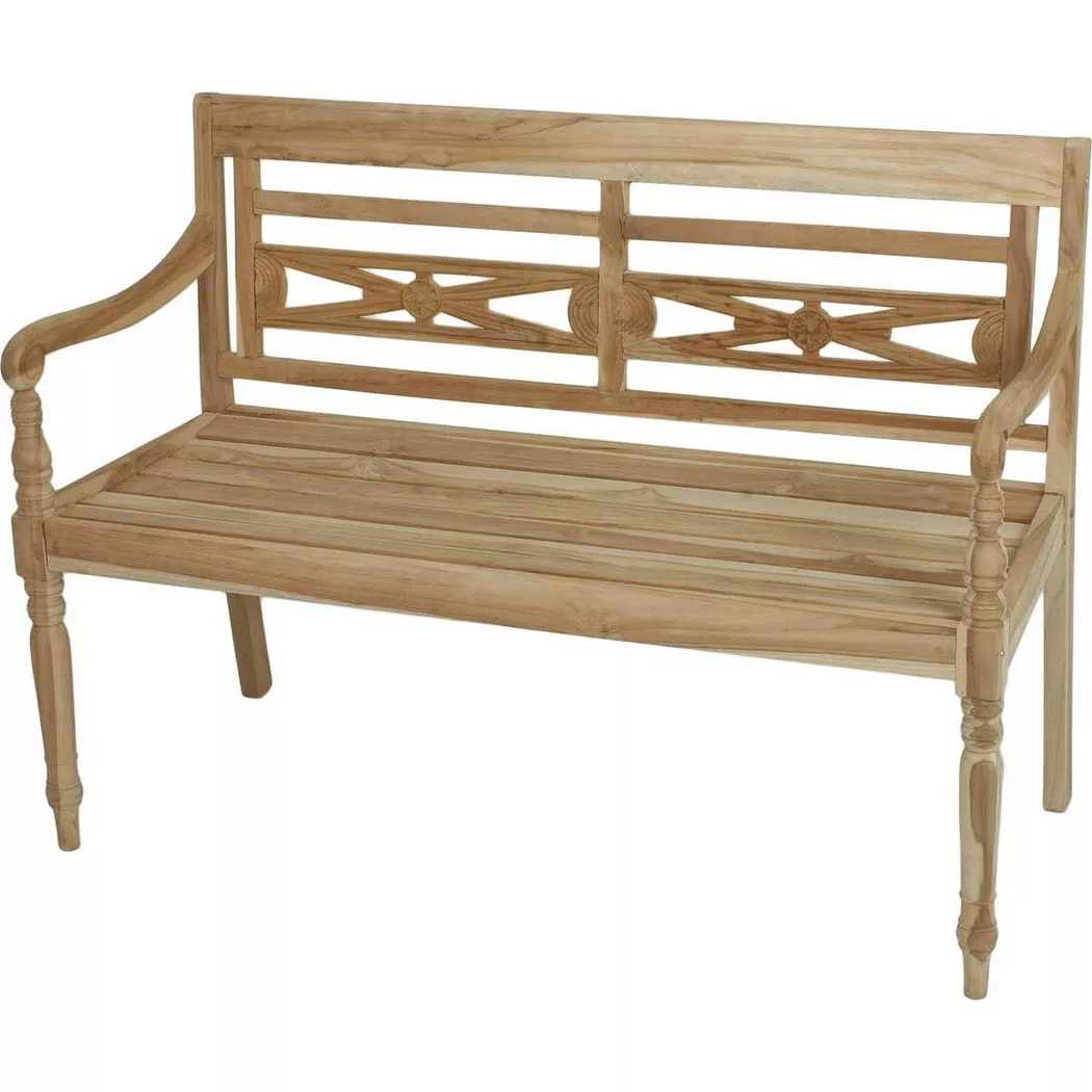 mutoni - Gartenbank Sumatra Teak natur 120, One Size, Braun