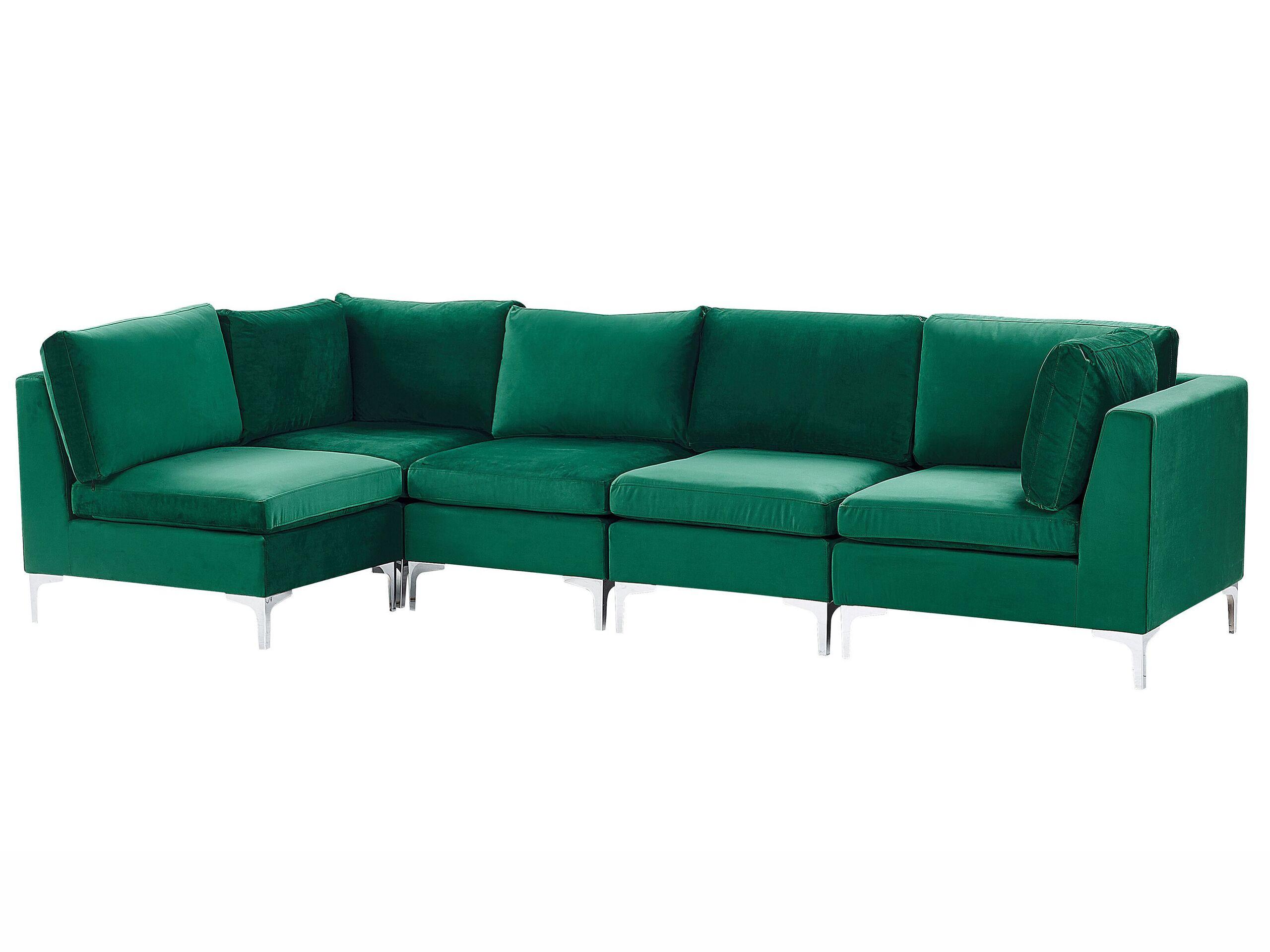 Beliani Ecksofa aus Samtstoff Modern EVJA  