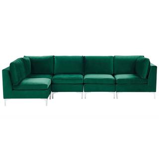 Beliani Ecksofa aus Samtstoff Modern EVJA  