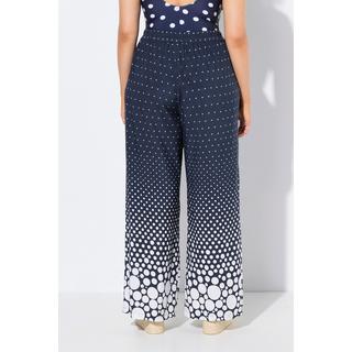 Ulla Popken Pantaloni Palazzo Pallini Gamba Dritta Cintura Elastica  