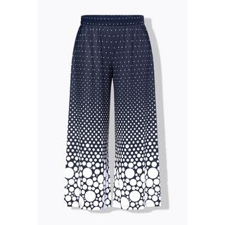 Ulla Popken Pantaloni Palazzo Pallini Gamba Dritta Cintura Elastica  