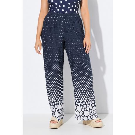 Ulla Popken Pantaloni Palazzo Pallini Gamba Dritta Cintura Elastica  