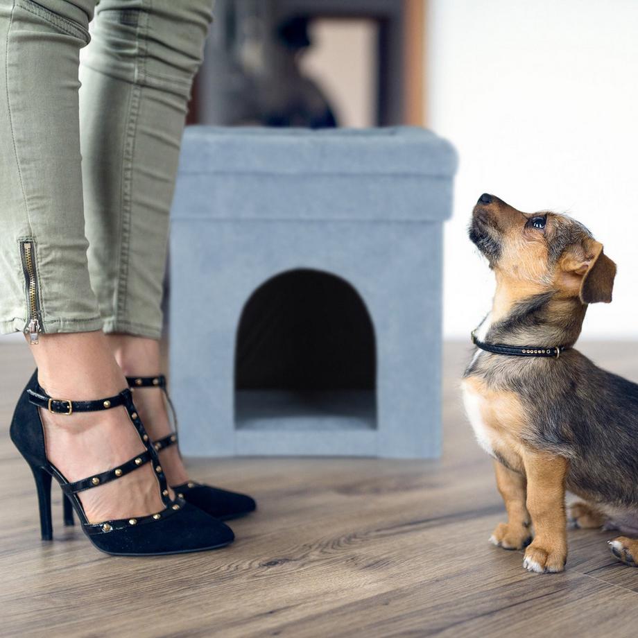 B2X  Tabouret pour niche à chat en gris 