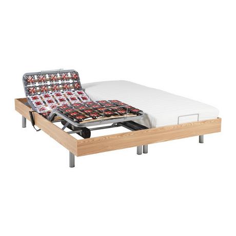 DREAMEA Lit électrique relaxation tout plots matelas latex CASSIOPEE III de DREAMEA moteurs OKIN 2chêne  