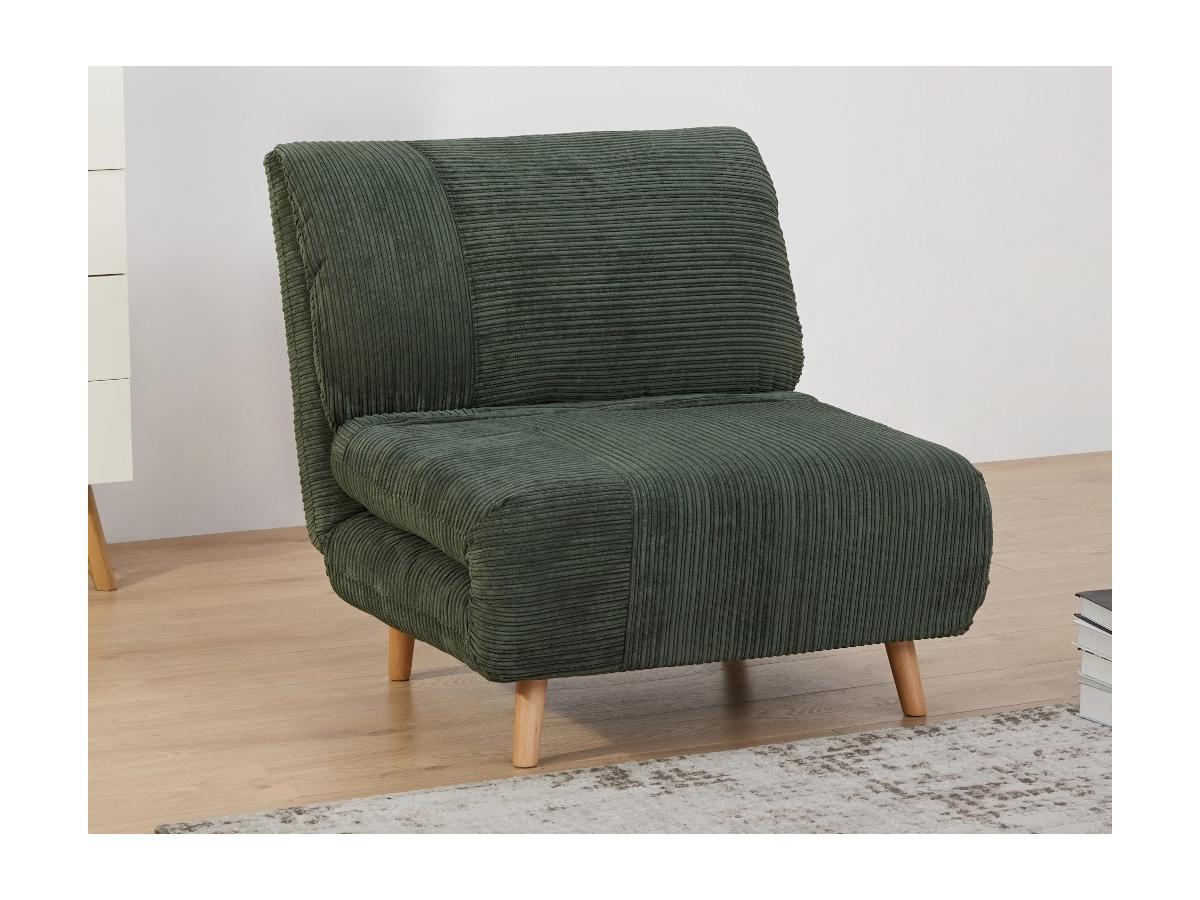 Vente-unique Fauteuil conible en velours côtelé PALULA foncé  