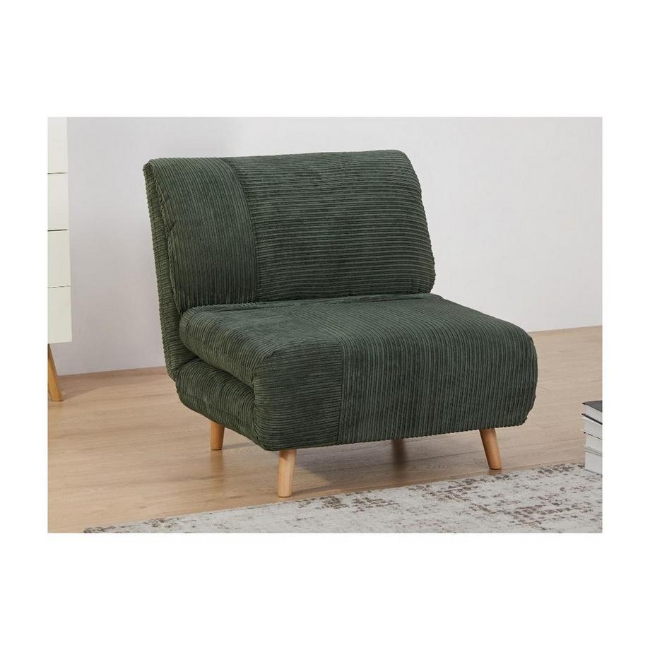 Vente-unique Fauteuil conible en velours côtelé PALULA foncé  