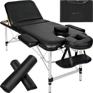 Tectake Table de massage 3 zones avec rembourrage de 5cm et châssis en aluminium et rouleaux  
