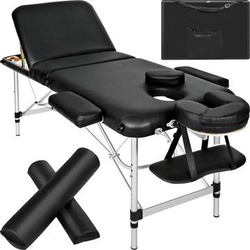 3 Zonen Massageliege mit 5cm Polsterung, Rollen und Aluminiumgestell