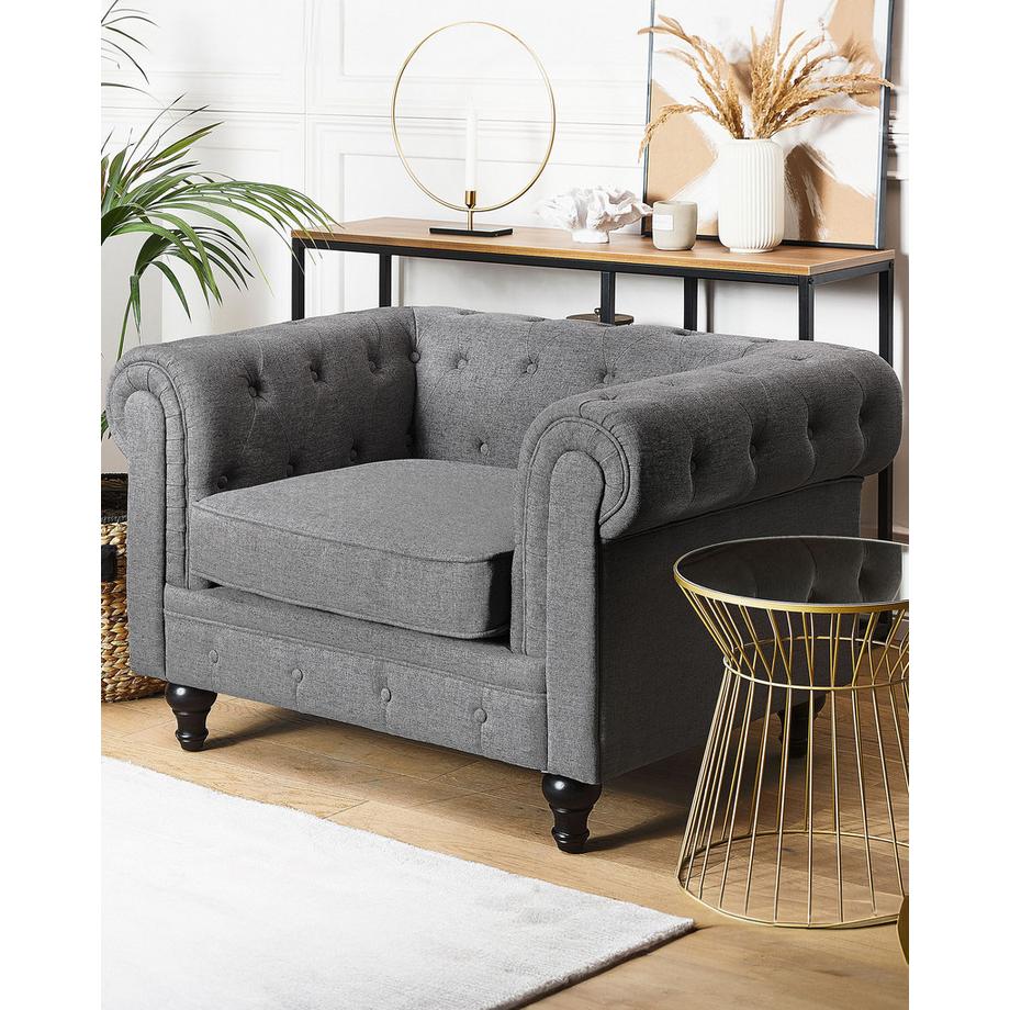 Beliani Sessel aus Stoff Glamourös CHESTERFIELD  