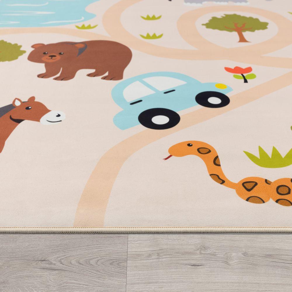 Paco Home Tapis de chambre pour enfants avec des animaux  