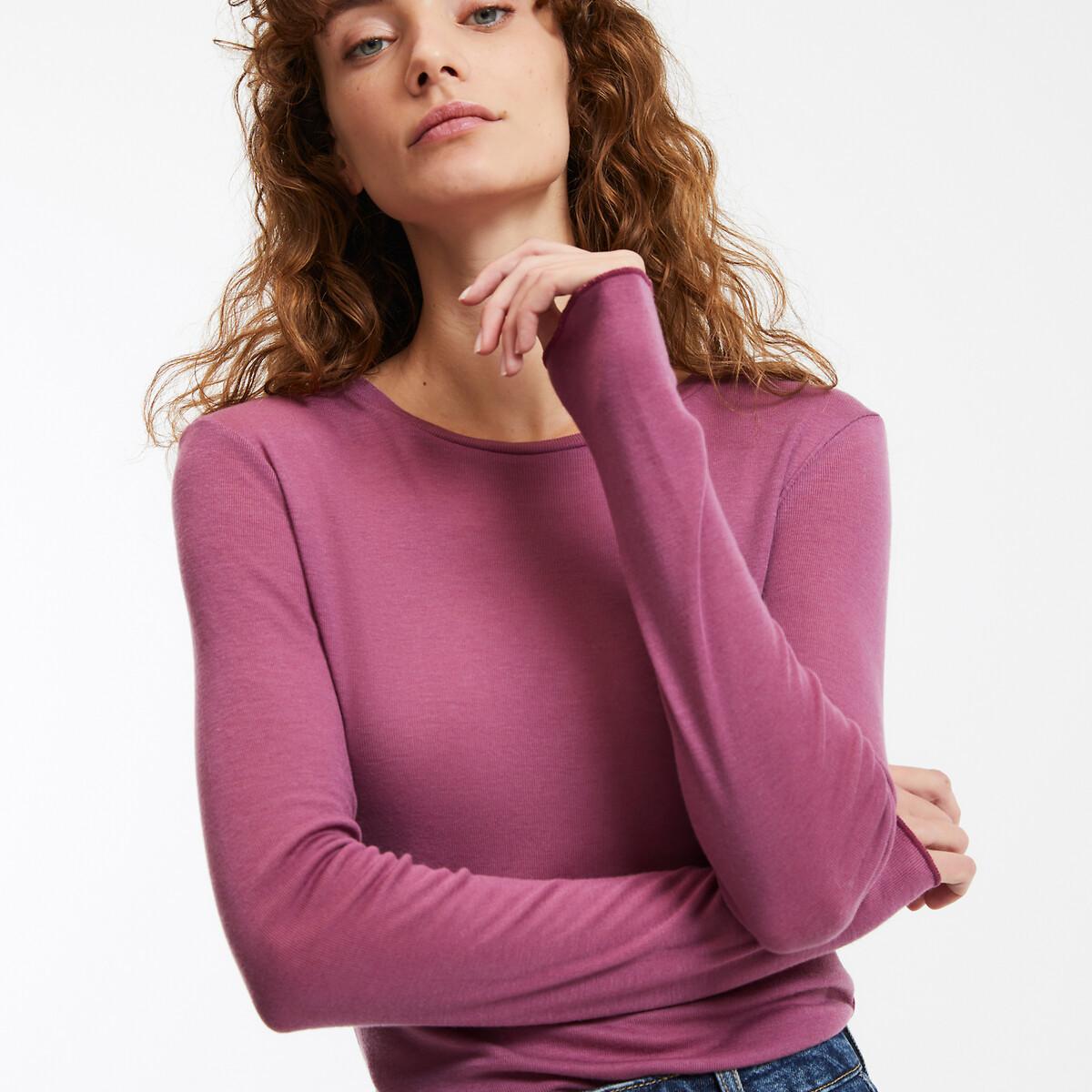 La Redoute Collections  Langarm-Shirt mit rundem Ausschnitt 