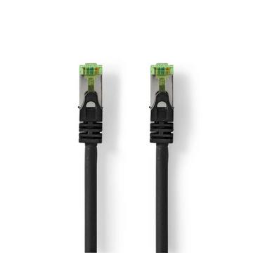 Câble réseau CAT7 | S/FTP | RJ45 mâle | RJ45 mâle | 10.0 m | Sans accroc | Rond | LSZH | Noir | Enveloppe