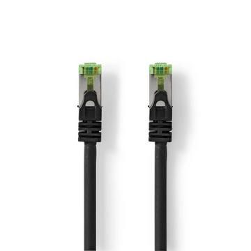Cavo di rete CAT7 | S/FTP | RJ45 maschio | RJ45 maschio | 10,0 m | Senza strappo | Rotondo | LSZH | Nero | Busta