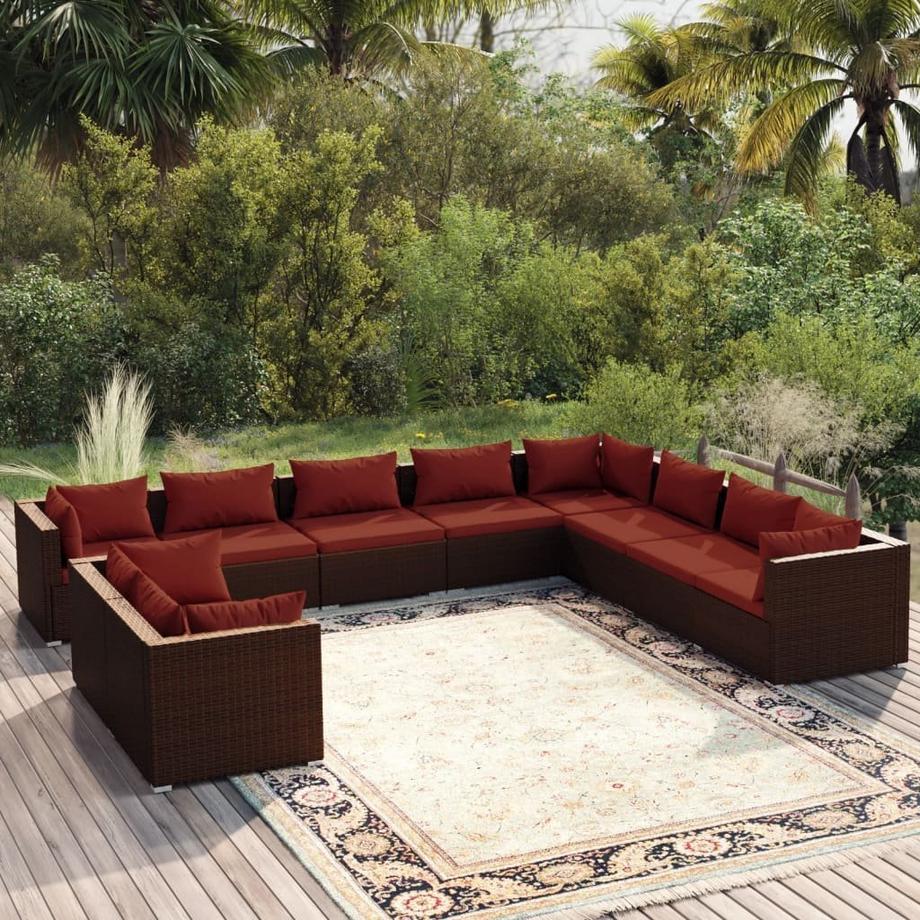 VidaXL Salon de jardin rotin synthétique  