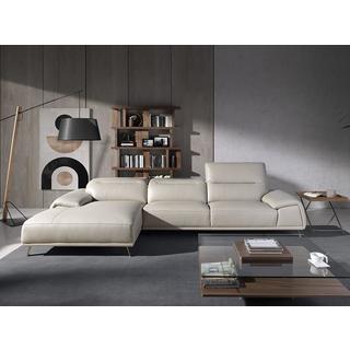 ANGEL CERDA Chaise longue en cuir de vachette taupe  