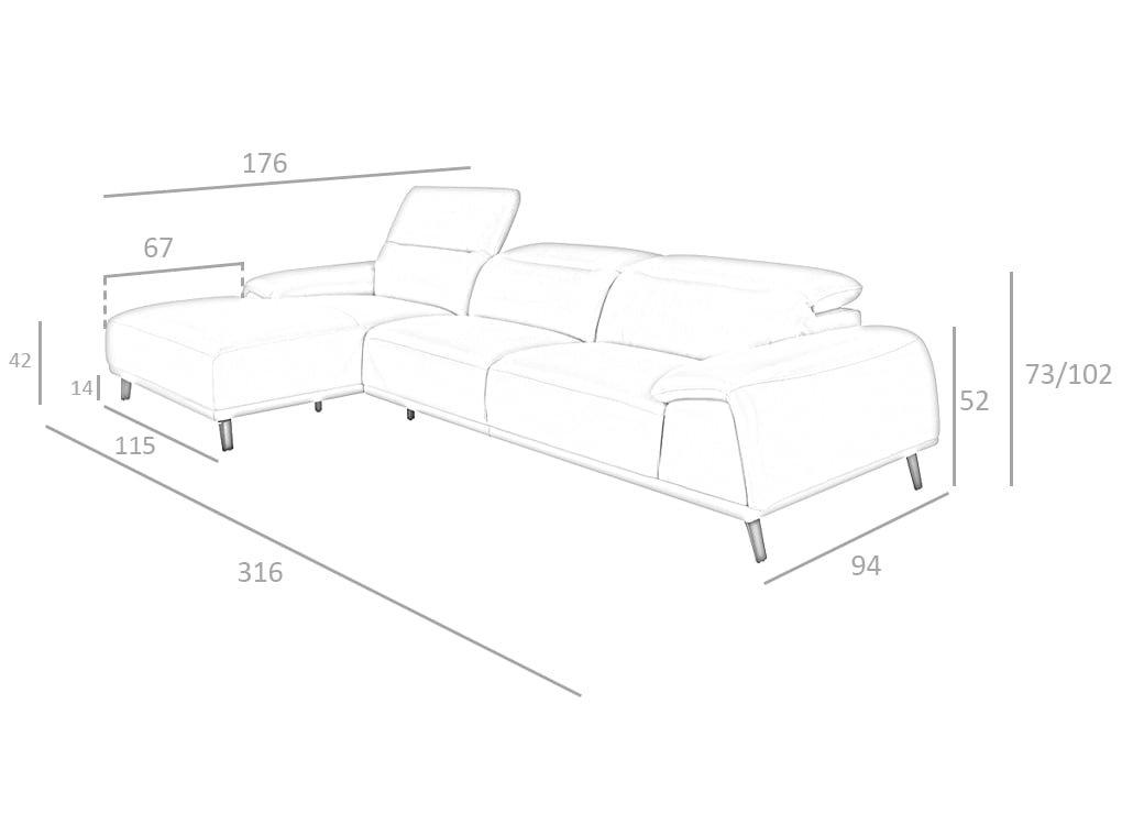 ANGEL CERDA Chaise longue en cuir de vachette taupe  