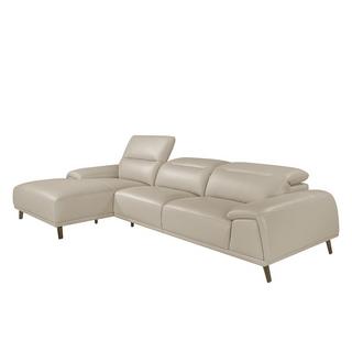 ANGEL CERDA Chaise longue en cuir de vachette taupe  