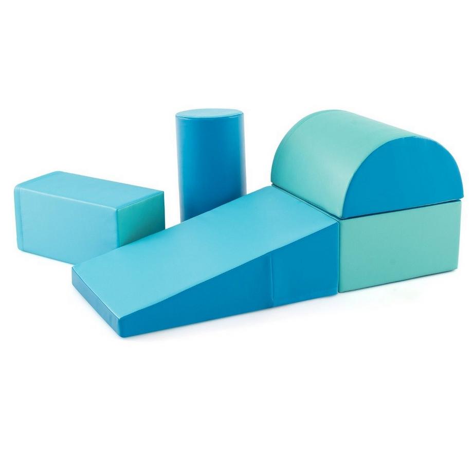 B2X  5 pièces. Blocs de construction en mousse, blocs de construction géants pour courir et grimper, grands blocs de construction, bleu 
