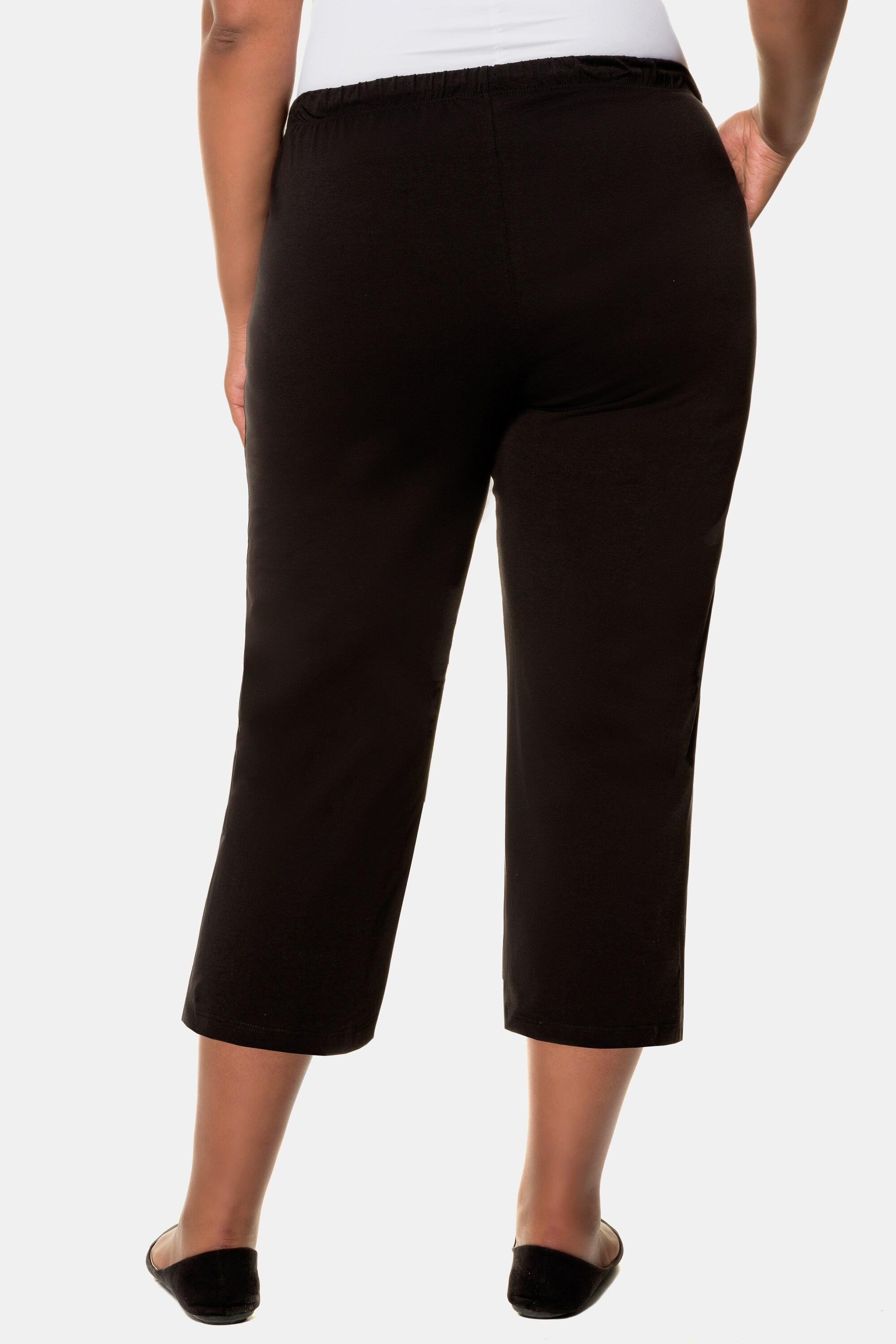 Ulla Popken  Pantalon 3/4 en jersey à jambe droite classique noir 